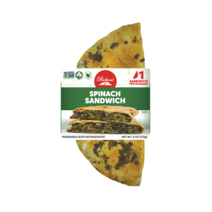 Spinach Flatbread Sandwich filled with fresh spinach, potatoes, and aromatic herbs